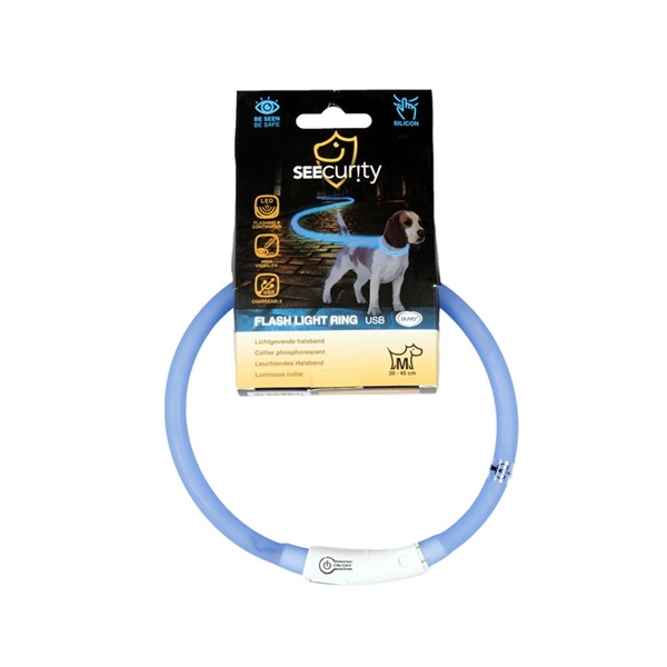 Duvo USB LED svetleća ogrlica za pse 45cm plava